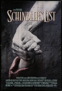 3r895 SCHINDLER'S LIST DS 1sh 1993 Steven Spielberg World War II classic, Best Picture!