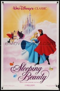 3r911 SLEEPING BEAUTY 1sh R1986 Walt Disney cartoon fairy tale fantasy classic!