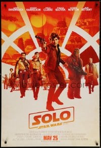 3r915 SOLO advance DS 1sh 2018 A Star Wars Story, Ron Howard, Ehrenreich, top cast, Chewbacca!