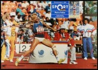 3r468 1988 SUMMER OLYMPICS 23x32 East German special poster 1988 woman throwing javelin spear!