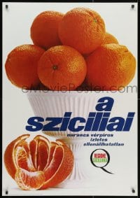 3r090 A SZICILIAI 28x40 Italian advertising poster 1960s great image of many oranges!