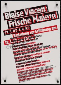 3r242 BLAISE VINCENT FRISCHE MALEREI 17x25 German museum/art exhibition 1982 Blaise Vincent!