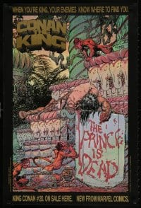 3r486 CONAN THE KING 21x32 special poster 1983 Michael William Kaluta art of dead prince!