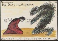 3r357 DAS UNTIER VON SAMARKAND 23x32 East German stage poster 1986 woman bowing to shadowy figure!