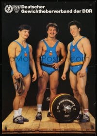 3r492 DEUTSCHER GEWICHTHEBERVERBAND DER DDR 23x32 East German special poster 1986 heavy lifting team!