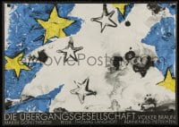 3r374 DIE UBERGANGSGESELLSCHAFT 23x32 East German stage poster 1980s wild art of stars by Gruttner!