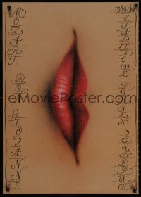 3r376 DON GIOVANNI 23x32 East German stage poster 1989 Ekkehard Walter close-up art of lips!