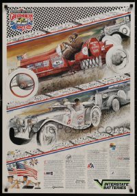 3r528 INTERSTATE BATTERIES GREAT AMERICAN RACE 24x34 special poster 1991 different art of racers!