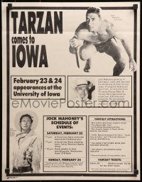 3r531 JOCK MAHONEY 17x22 special poster 1985 promoting an appearance at University of Iowa!
