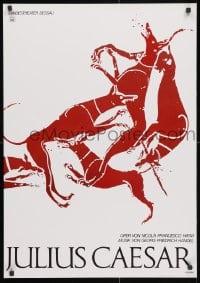 3r394 JULIUS CAESAR 23x32 East German stage poster 1981 art of dogs fighting by Volkmar!