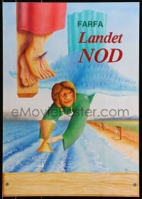 3r537 LANDET NOD 17x24 Danish special poster 1986 cool religious, biblical themed art!