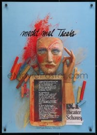 3r407 MACHT MAL THEATER 23x33 German stage poster 1981 artwork by Holger Matthies!