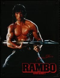 3r558 RAMBO FIRST BLOOD PART II 23x31 Japanese special poster 1985 no man can stop Stallone!