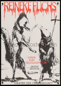 3r427 REINEKE FUCHS 23x32 East German stage poster 1981 really wild art by Weber & Holler!