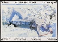 3r300 REINHARD STANGL 23x32 East German museum/art exhibition 1990 reclining woman by the artist!