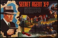 3r564 SECRET AGENT X-9 13x21 special poster 1945 cool different Universal serial artwork, rare!