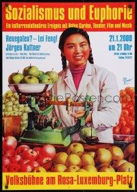 3r568 SOZIALISMUS UND EUPHORIE 23x33 German special poster 2000 woman weighing fruit by Fritz!