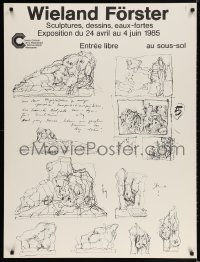 3r324 WIELAND FORSTER 30x40 French museum/art exhibition 1985 cool sketches of his work!
