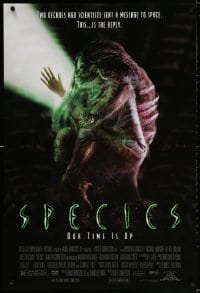 3r919 SPECIES DS 1sh 1995 sexy alien Natasha Henstridge, Ben Kingsley, sci-fi/horror, our time is up!