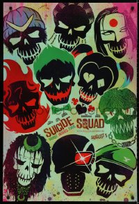 3r937 SUICIDE SQUAD teaser DS 1sh 2016 Smith, Leto as the Joker, Robbie, Kinnaman, cool art!