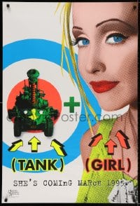 3r945 TANK GIRL teaser 1sh 1995 Lori Petty, based on the comic strip, cool blacklight design!