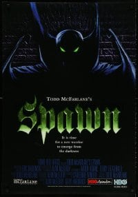 3r159 TODD MCFARLANE'S SPAWN 27x39 video poster 1997 Keith David in the title role, cool art!