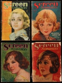 3s069 LOT OF 4 SCREEN ROMANCES MOVIE MAGAZINES 1930s filled with great images & articles!