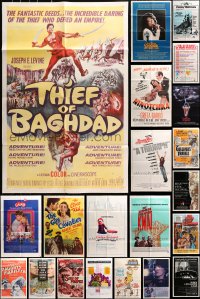 3s155 LOT OF 31 FOLDED ONE-SHEETS 1950s-1990s great images from a variety of different movies!