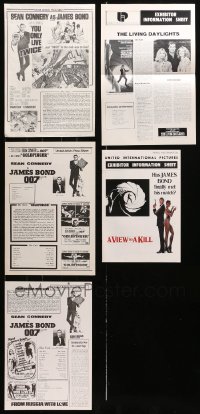 3s276 LOT OF 5 JAMES BOND AUSTRALIAN PRESS SHEETS 1970s-1980s Goldfinger, You Only Live Twice!