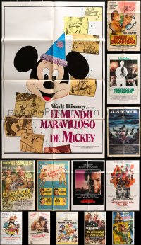 3s168 LOT OF 13 FOLDED SPANISH LANGUAGE ONE-SHEETS 1950s-1980s a variety of movie images!