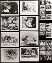 3s315 LOT OF 38 WALT DISNEY ORIGINAL AND RE-RELEASE THEATRICAL AND TV CARTOON 8X10 STILLS 1950s-1970s