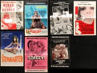 3s270 LOT OF 7 UNCUT SEXPLOITATION PRESSBOOKS 1960s-1970s advertising sexy movies w/ some nudity!