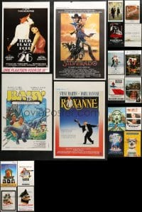 3s414 LOT OF 20 MOSTLY UNFOLDED BELGIAN POSTERS 1970s-1990s great images from a variety of movies!