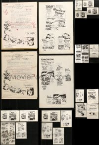3s286 LOT OF 22 UNCUT PRESSBOOK SUPPLEMENTS AND AD SLICKS 1960s-1970s movie advertising!
