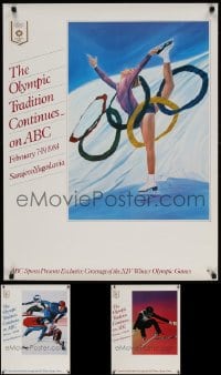 3s433 LOT OF 4 1984 WINTER OLYMPICS UNFOLDED 26x33 SPECIAL POSTERS 1984 figure skating & more!