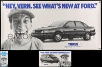 3s040 LOT OF 3 UNFOLDED ERNEST P. WORRELL FORD ADVERTISING POSTERS 1980s Hey, Vern, see what's new at Ford!