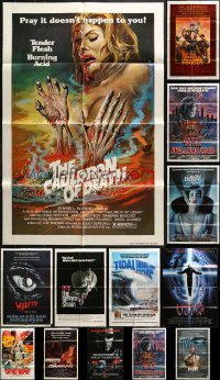 3s170 LOT OF 13 FOLDED HORROR/SCI-FI ONE-SHEETS 1970s-1980s great images from scary movies!