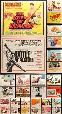 3s387 LOT OF 28 MOSTLY UNFOLDED HALF-SHEETS 1960s great images from a variety of movies!