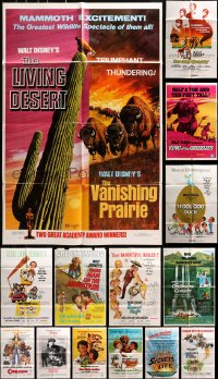 3s165 LOT OF 18 FOLDED ONE-SHEETS FROM WALT DISNEY MOVIES 1950s-1970s live action movies!