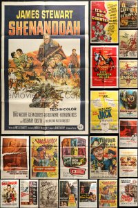 3s120 LOT OF 62 FOLDED ONE-SHEETS 1950s-1970s great images from a variety of different movies!