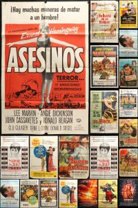 3s150 LOT OF 35 FOLDED SPANISH LANGUAGE ONE-SHEETS 1940s-1990s from a variety of movies!