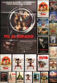 3s134 LOT OF 47 FOLDED SPANISH LANGUAGE ONE-SHEETS 1940s-1990s from a variety of movies!