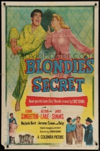 3t099 BLONDIE'S SECRET 1sh 1948 Penny Singleton & wacky Arthur Lake as Dagwood!