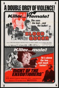 3t101 BLOOD QUEEN/NIGHT OF THE EXECUTIONERS 1sh 1973 double orgy of violence!