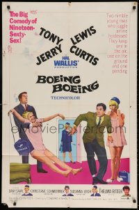 3t110 BOEING BOEING 1sh 1965 Tony Curtis & Jerry Lewis in the big comedy of nineteen sexty-sex!