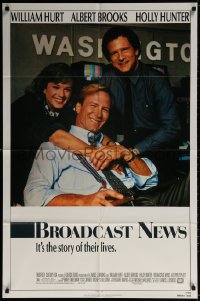 3t120 BROADCAST NEWS 1sh 1987 news team William Hurt, Holly Hunter & Albert Brooks!