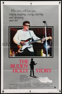 3t130 BUDDY HOLLY STORY style A 1sh 1978 Gary Busey, great art of electrified guitar, rock 'n' roll