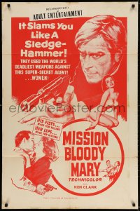 3t571 MISSION BLOODY MARY Canadian 1sh 1967 Sergio Grieco's Agente 077 missione Bloody Mary
