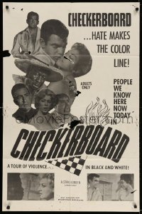 3t153 CHECKERBOARD 1sh 1959 Les Tripes au soleil, racism & interracial romance!