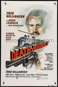 3t200 DEATH JOURNEY 1sh 1975 Fred Williamson, cool train and gun artwork design by Joe Smith!